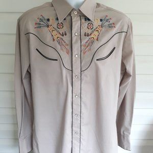 Rocking Ranchwear by Kennington Western Embroidered Shirt Long Sleeve Perl Snaps